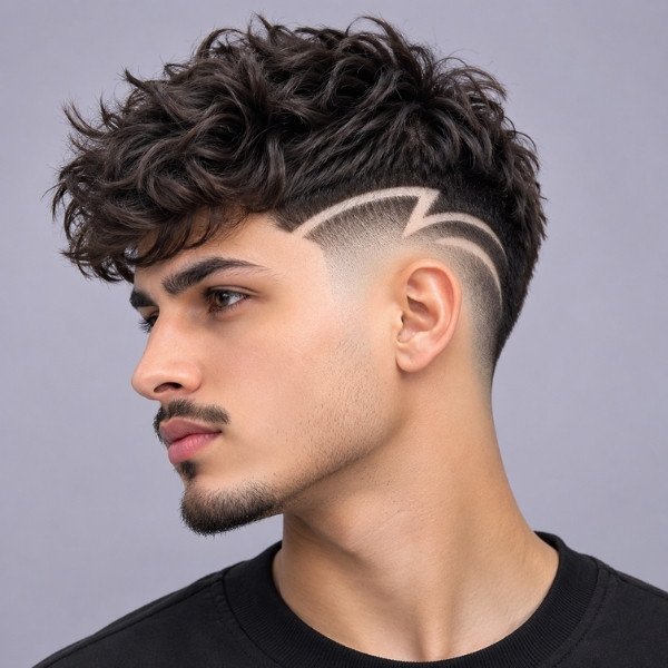 Mid Burst Fade with Design