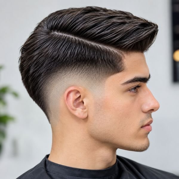 Straight Burst Fade Comb Over