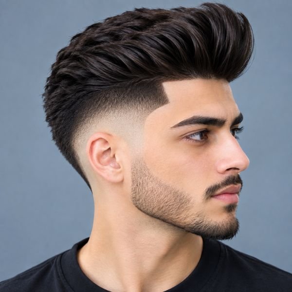 Straight Burst Fade Pompadour